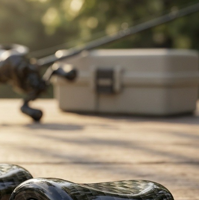 Fishing Rod Carbon Fiber - ABS-vismolenknop met koolstofvezelstructuur voor SLP, DAIWA,